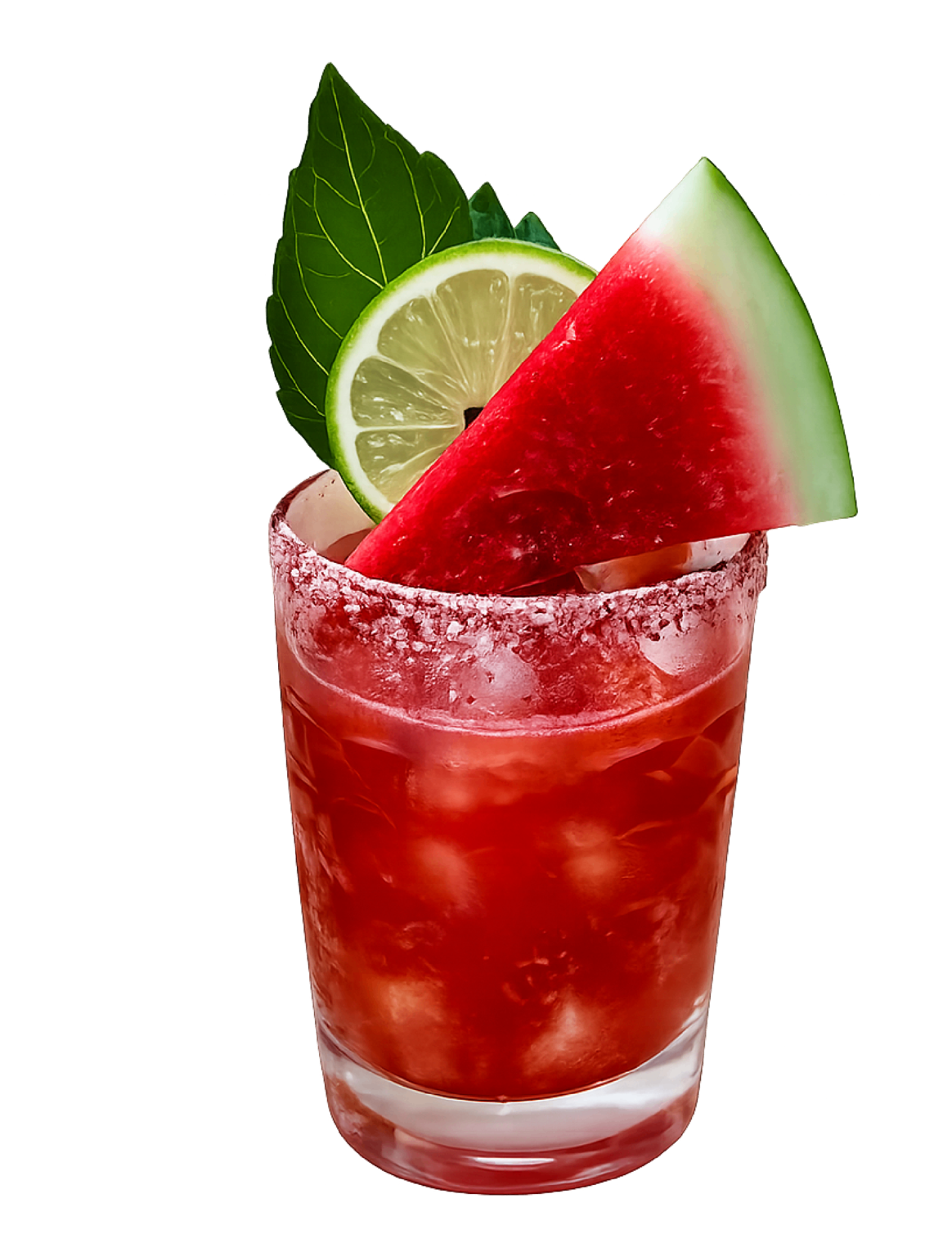 Melon Rouge — full cocktail with punch and watermelon
